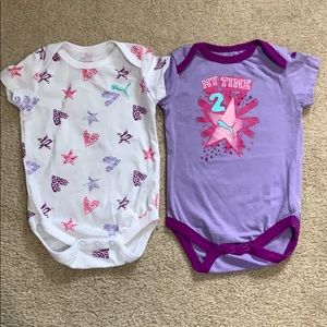 Never worn. Puma Onesies. Size 0-3 months.